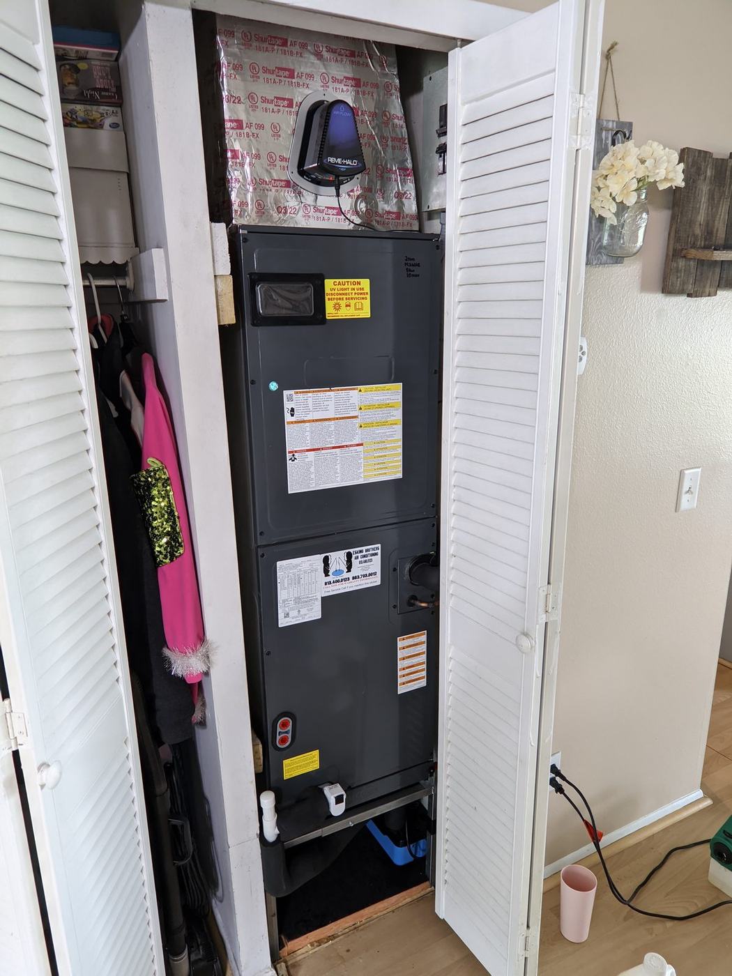 Air handler closet install by Eskimo Brothers