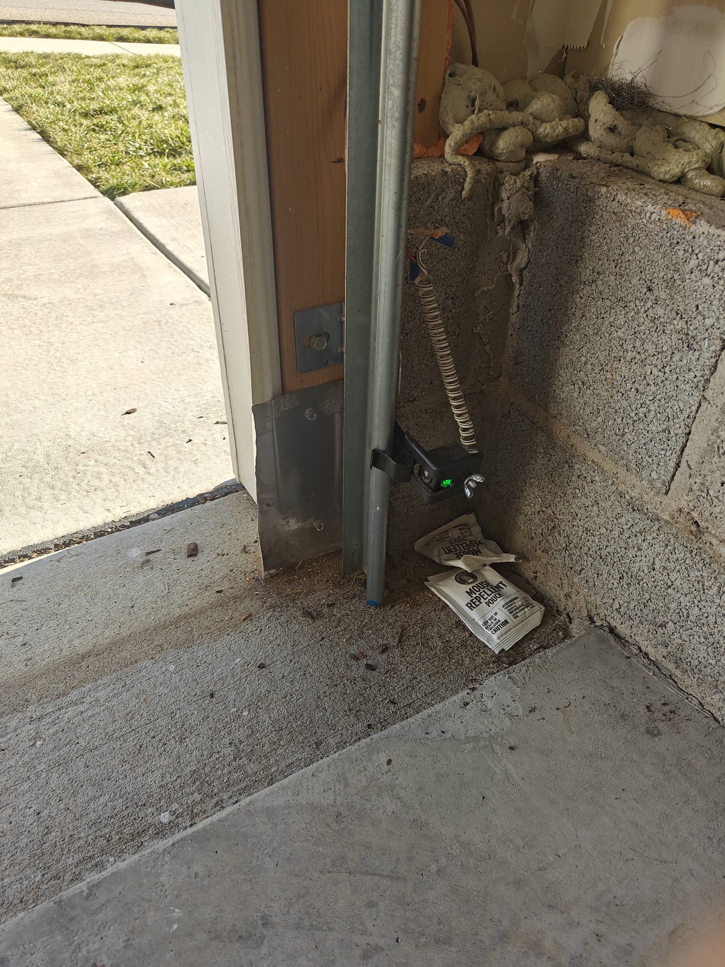 Garage door corner after exclusion work
